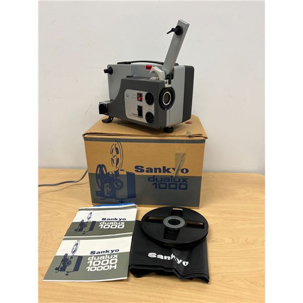 Vintage Sankyo Dualux 1000 Super & Regular 8 Projector with Box & accessories as pictured