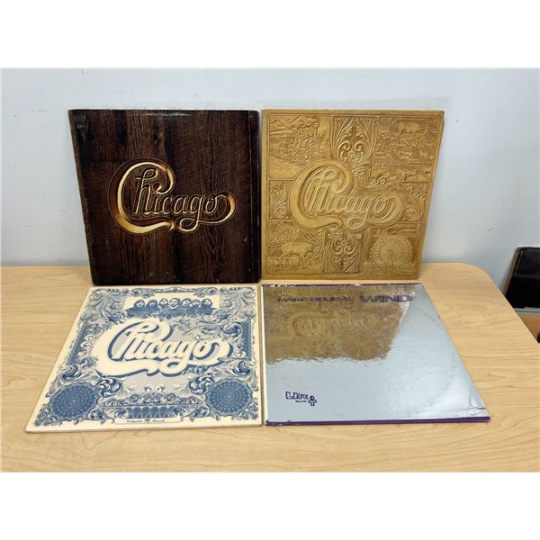 4 LP Vinyl Records - Chicago / Make Believe as pictured