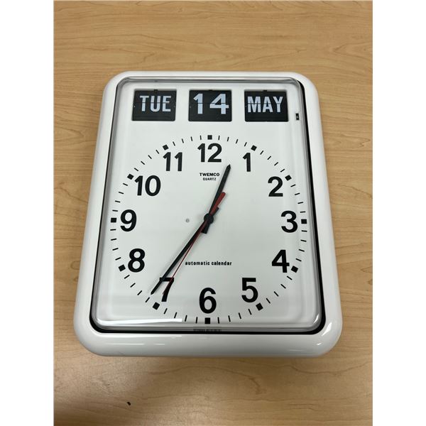 Twemco German Movement Quartz Wall Flip Clock Calendar BQ-12 (Approx: 12x15")