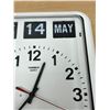 Image 5 : Twemco German Movement Quartz Wall Flip Clock Calendar BQ-12 (Approx: 12x15")