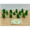 Image 1 : Complete Set Hand Sculpted Jade Glass "The Guardians of the Ming Dynasty" Mini Figurines