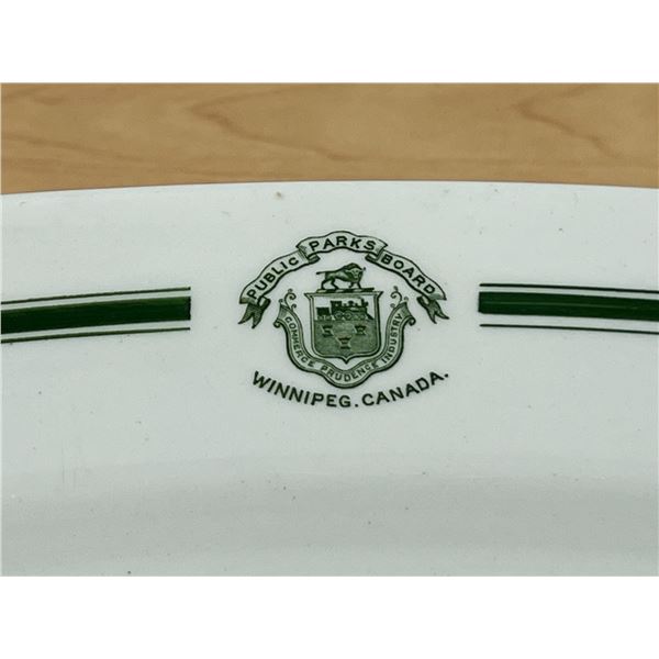 Vintage Winnipeg Public Parks Board Heavy Ceramic Serving Platter - Large: 16.25x11.5"