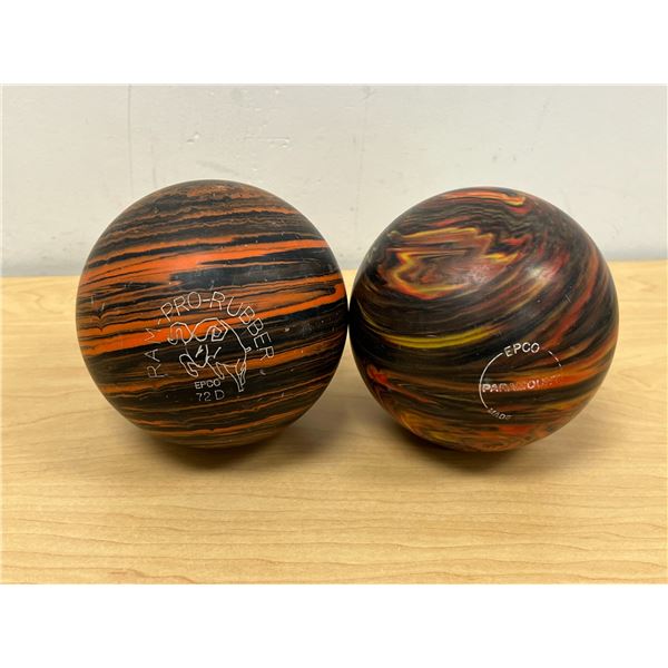2 EPCO 5 Pin Bowling Balls  - smaller about 5" see all photos