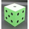 Image 1 : Single Large Foam Dice (1 Piece) - Green with Black