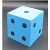 Image 1 : Single Large Foam Dice (1 Piece) - Blue with Black