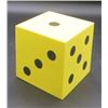 Image 1 : Single Large Foam Dice (1 Piece) - Yellow with Black