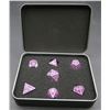 Image 1 : Die Hard Dice - Gothica Metal Shiny Silver with Light Purple - Set of 7