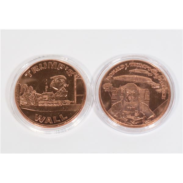 TWO TRUMPS ROUNDS 1-OZ .999 FINE COPPER