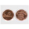 Image 1 : TWO TRUMPS ROUNDS 1-OZ .999 FINE COPPER
