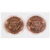 Image 2 : TWO TRUMPS ROUNDS 1-OZ .999 FINE COPPER