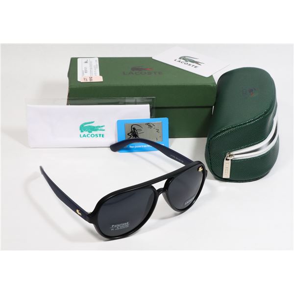 NEW IN LACOSTE BRANDED BOX BLACK & BLUE LACOSTE