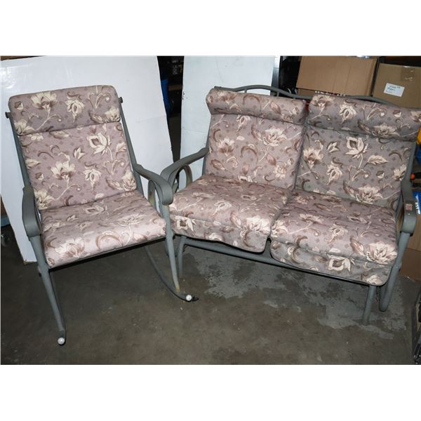 GLIDER LOVE SEAT AND ROCKING CHAIR PATIO FURNITURE