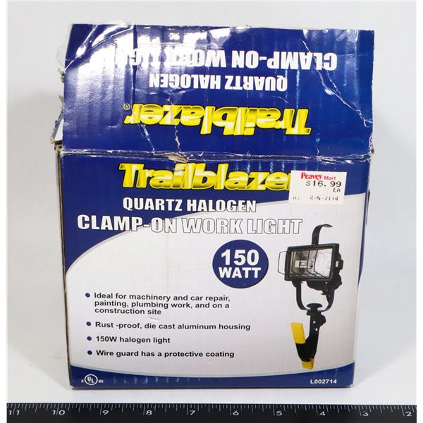 TRAILBLAZER QUARTZ HALOGEN CLAMP ON WORK LIGHT