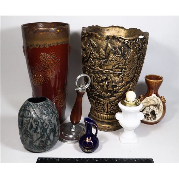 ESTATE BOX OF VASES AND MORE