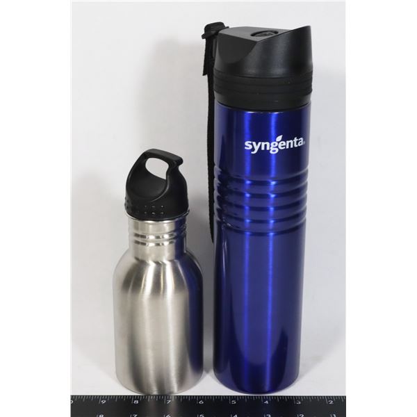 2 NEW STAINLESS STEEL WATER BOTTLES