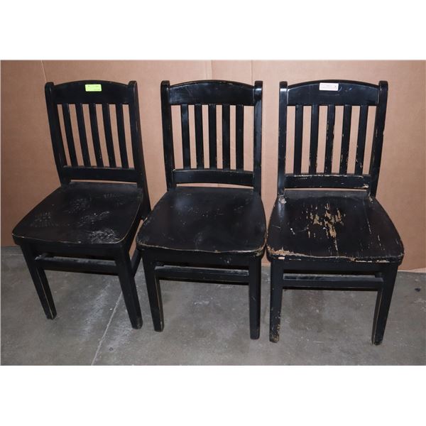 THREE MATCHING WOOD CHAIRS