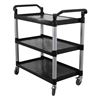 Image 1 : Black Plastic Bussing Cart with 19.5" x 31" Tray Size, Omcan 43069 &R5-1