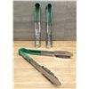 Image 1 : 9" Stainless Spring Tongs, Green - Lot of 3 &ARS-61/CC3
