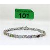 Image 1 : Multi-Gemstone & Diamond Tennis Bracelet 