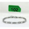 Image 1 : 6.84 CTW White Topaz & Diamond Tennis Bracelet 