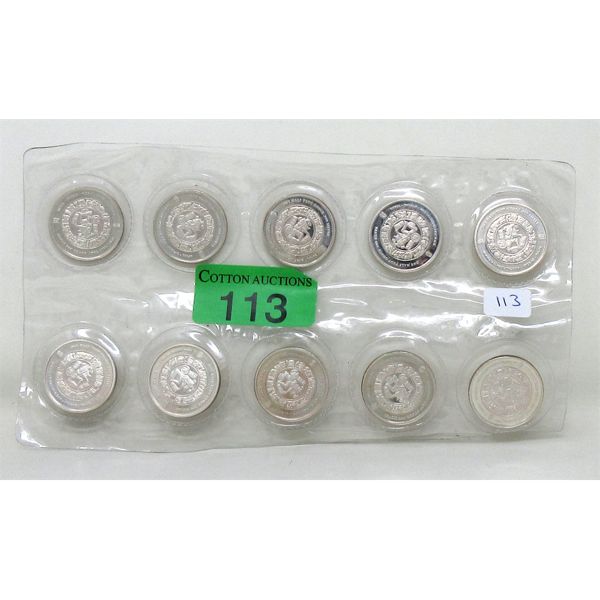 10 x 1/2 Oz .999 Silver First Majestic 2-Sided Rounds 