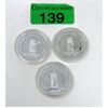 Image 1 : Three 1977 Canadian 50% Silver Dollar Coins