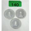 Image 1 : Three 1977 Canadian 50% Silver Dollar Coins