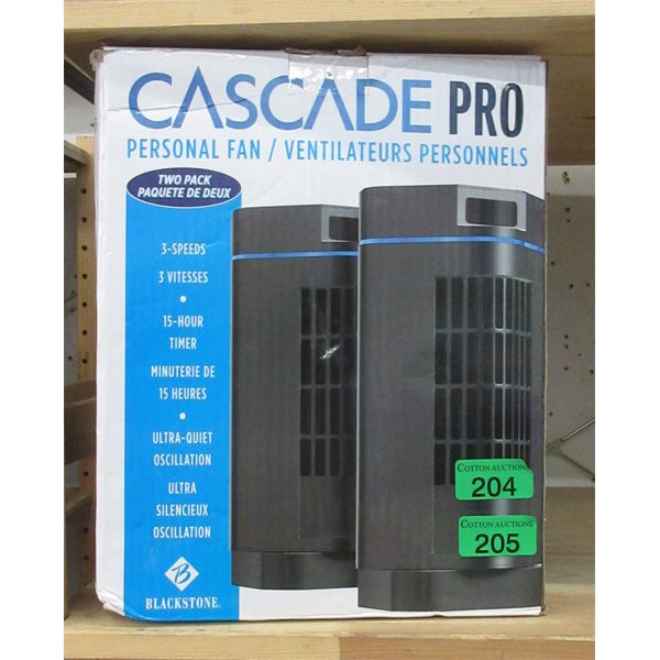 Cascade Box Fans Pack of 2 Cascade Pro Personal Oscillating Fans