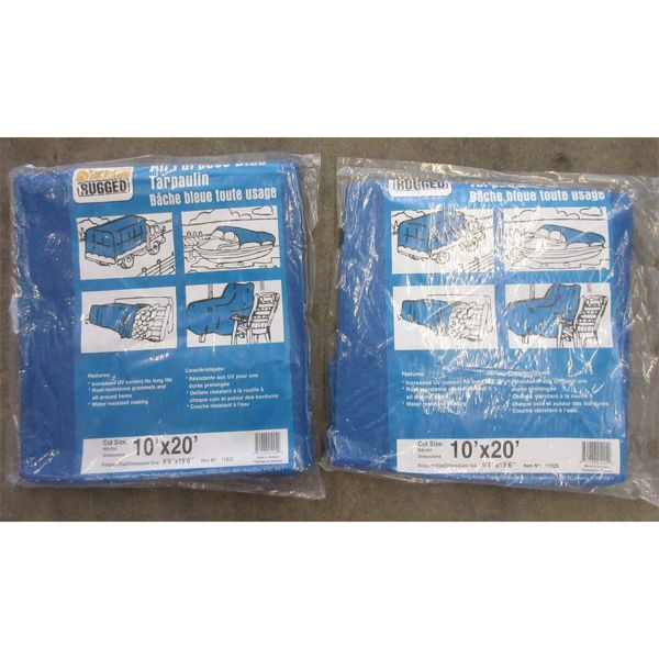 2 New 10' x 20' Western Rugged Blue Poly Tarps