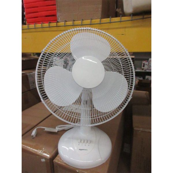 2 New White 16" Oscillating Table Fans - 3 Speeds