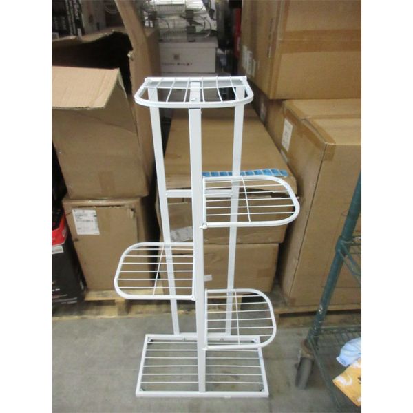 New White Metal Plant Stand - 10" x 18" x 38" tall