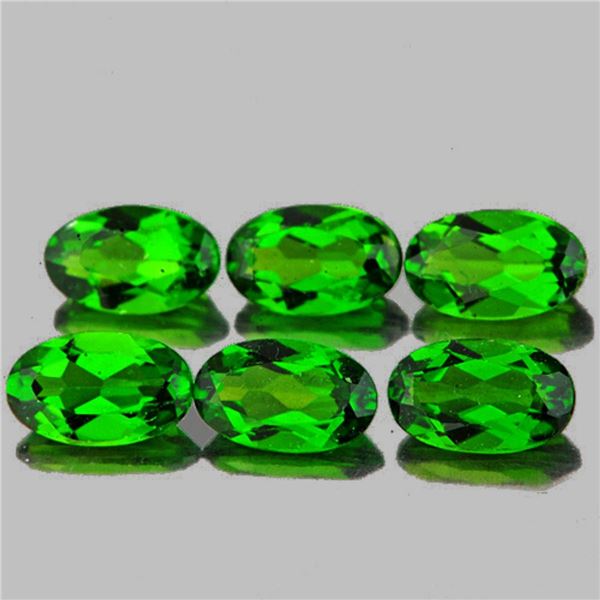 Natural Chrome Green Diopside 6 Pcs {Flawless-VVS1}