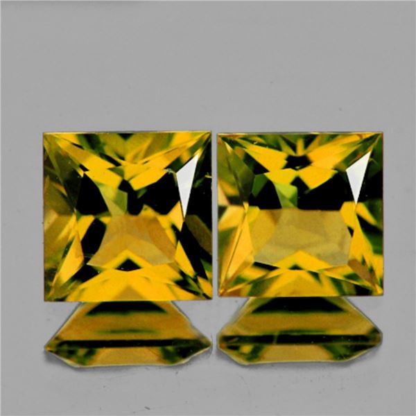 Natural Golden Yellow Tourmaline Pair  {Flawless-VVS}