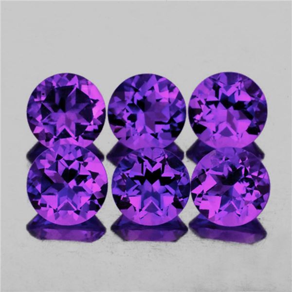 Natural Purple Amethyst 6 Pcs {Flawless-VVS1}