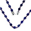 Image 3 : Natural Royal Blue Sapphire & Rhodolite Garnet Necklace