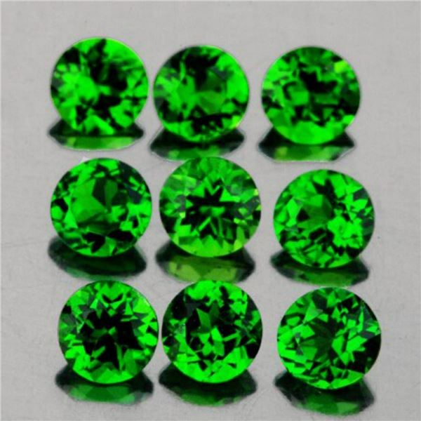 Natural Chrome Green Diopside 9 Pcs {Flawless-VVS}