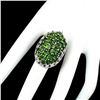 Image 2 : Natural Green Chrome Diopside & Rhodolite Ring