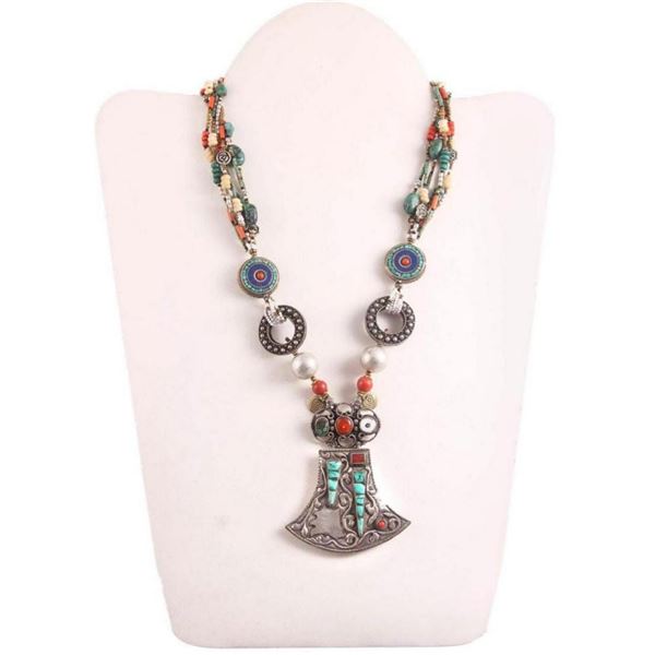 Tibet Natural Stone Tribal Queen Royal Necklace