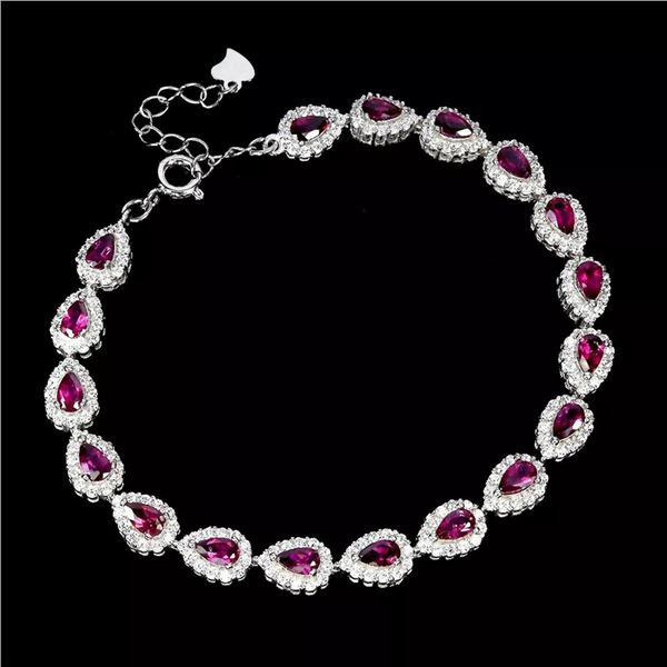 Natural Rhodolite Garnet Bracelet