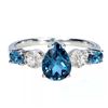 Image 1 : Natural London Blue Topaz White Topaz Ring