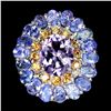 Image 1 : Natural Amethyst Sapphire Tanzanite Ring