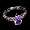 Image 2 : Natural Purple Amethyst & Rhodolite Garnet Ring