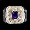 Image 1 : Natural Purple Amethyst & Sapphire Ring
