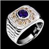 Image 2 : Natural Purple Amethyst & Sapphire Ring