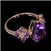 Image 2 : Natural Purple Amethyst White Topaz Ring