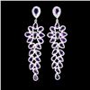 Image 1 : Natural Pear Purple Amethyst Earrings