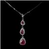 Image 1 : Natural Pigeon Blood Red Ruby Necklace