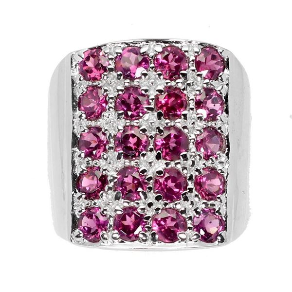 Natural Unheated Pink Rhodolite Garnet Ring