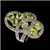 Image 1 : Natural Peridot & Sapphire Ring