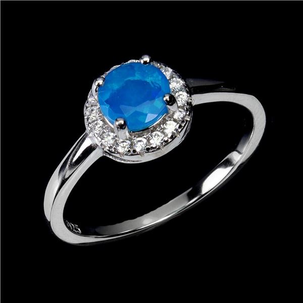 Natural Ethopian Blue Fire Opal Ring